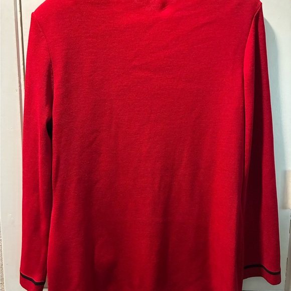 St. John Vibrant Red Knit with Black Accents - Picture 4 of 4